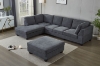 Picture of LIBERTY Sectional Fabric Sofa (Dark Grey) - Left Hand Facing Chaise with Ottoman 