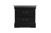 Picture of LOUIS 2-Drawer Hevea Wood Nightstand with LED Lighting (Black)