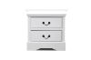 Picture of LOUIS 2-Drawer Hevea Wood Nightstand with LED Lighting (White)