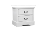 Picture of LOUIS 2-Drawer Hevea Wood Nightstand with LED Lighting (White)
