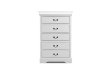 Picture of LOUIS 5-Drawer Hevea Wood Chest with LED Lighting (White)