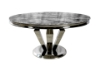 Picture of NUCCIO 54" Marble Top Stainless Round Dining Table -  Dark Grey 