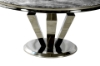 Picture of NUCCIO 54" Marble Top Stainless Round Dining Table -  Dark Grey 