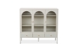 Picture of STARK Steel Frame 3-Arched Doors 3-Drawers Glass Display Cabinet (Cream)