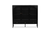 Picture of STARK Steel Frame 3-Arched Doors 3-Drawers Glass Display Cabinet (Black)