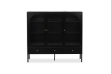 Picture of STARK Steel Frame 3-Arched Doors 3-Drawers Glass Display Cabinet (Black)