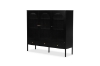 Picture of STARK 3-Arched Doors 3-Drawers Glass Display Cabinet (Black)