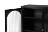 Picture of STARK Steel Frame 3-Arched Doors 3-Drawers Glass Display Cabinet (Black)
