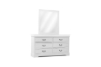 Picture of LOUIS 6-Drawer Hevea Wood Dresser and Mirror with LED Lighting (White)