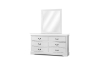 Picture of LOUIS 6-Drawer Hevea Wood Dresser and Mirror with LED Lighting (White)