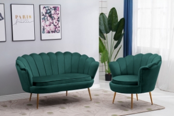 Picture of EVELYN Curved Flared (Loveseat) - Green