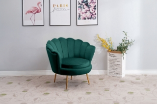 Picture of EVELYN Curved Flared Armchair - Green
