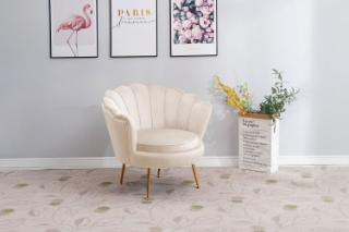 Picture of EVELYN Curved Flared Armchair - Beige
