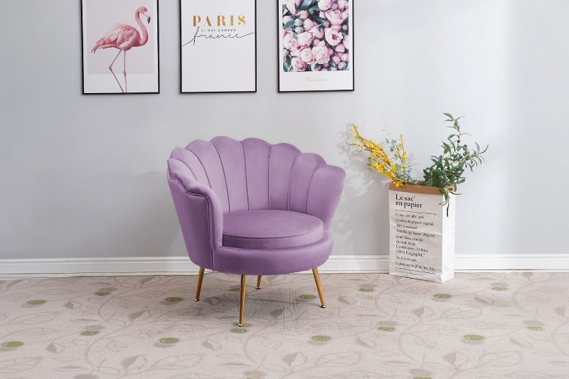 Picture of EVELYN Curved Flared Armchair - Violet