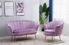 Picture of EVELYN Curved Flared Armchair - Violet