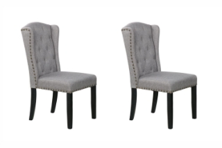 Picture of 【Pack of 2】PROVENCE Fabric Dining Chair (Grey)