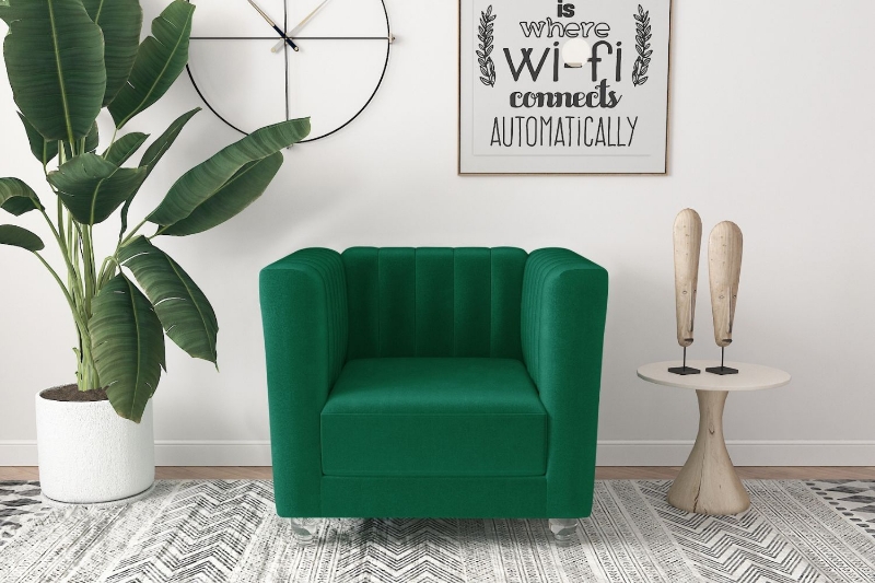 Picture of (FINAL SALE) MISHTI Velvet 1-Seater Armchair (Green)