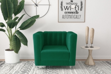 Picture of MISHTI Velvet Sofa Range (Green) - 1 Seater (Armchair)