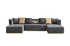 Picture of HALOTINE U-Shaped Velvet Sectional Sofa (Grey)