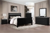 Picture of LOUIS 3PC/4PC/5PC Hevea Wood with LED Lighting Bedroom Combo Set in Queen/Eastern King Sizes (Black)