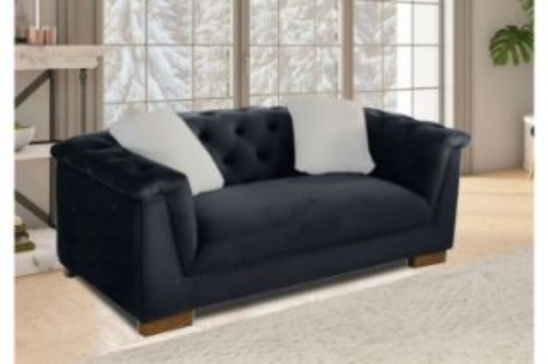 Black sofa with pillows best sale