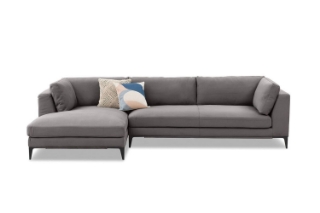 Picture of AMELIE Fabric Sectional Sofa (Dark Grey)-Facing Left without Ottoman 