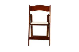 Picture of RETREAT Foldable Dining Chair - Light Brown Chair with White PU Seat