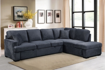 Picture of MALDON Chenille Fabric Sectional Sofa Bed with Storage Ottoman