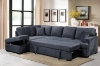 Picture of MALDON Chenille Fabric Sectional Sofa Bed with Storage Ottoman