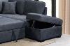 Picture of MALDON Chenille Fabric Sectional Sofa Bed with Storage Ottoman