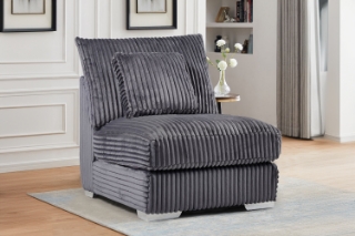 Picture of WINSTON Corduroy Velvet Modular Sofa (Grey) - Armless Chair	