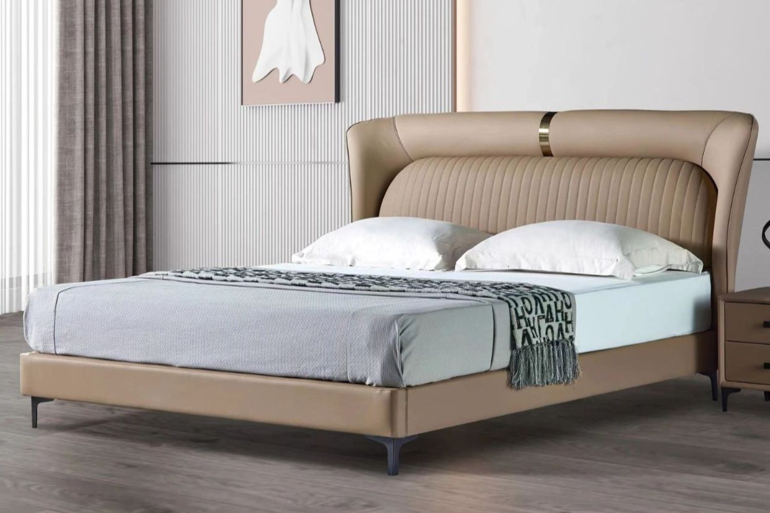 SHELL DREAM Bed Frame in Queen/Eastern King Sizes (Brown)-iFurniture ...