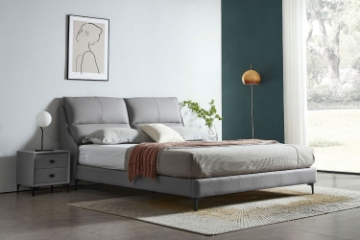 Picture of ROMEO Genuine Leather Bed Frame in Queen/Eastern King Sizes (Dark Grey)