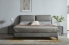 Picture of ROMEO Genuine Leather Bed Frame in Queen/Eastern King Sizes (Dark Grey)