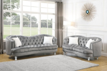 Picture of ALINA Velvet Curved Sofa Range with Pillows (Gray)