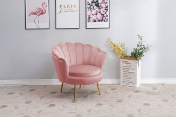 Picture of EVELYN Curved Flared Armchair - Pink