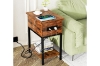 Picture of HOOBRO 1-Drawer Narrow End Table with Power Outlet and USB Charger