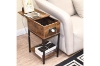 Picture of HOOBRO 1-Drawer Narrow End Table with Power Outlet and USB Charger