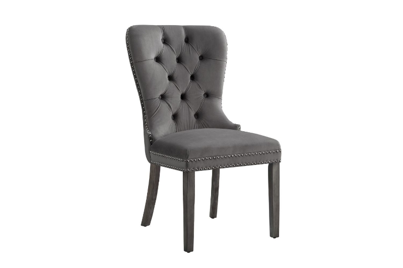 Picture of ERICA Button-Tufted Velvet Dining Chair (Gray)