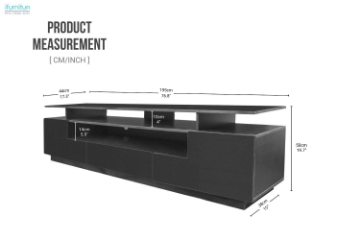 Picture of ONEL 76.7" TV Stand with LED Lighting (Black)
