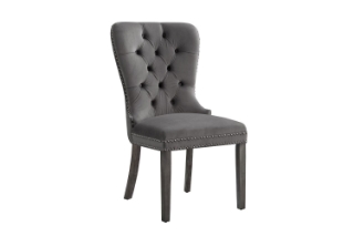 Picture of ERICA Button-Tufted Velvet Dining Chair (Gray) - Single