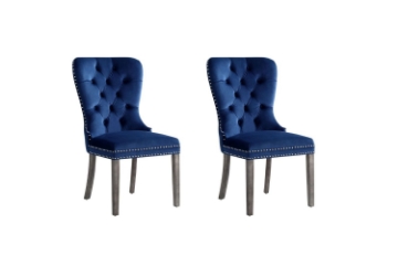 Picture of ERICA Button-Tufted Velvet Dining Chair (Navy Blue) - 2PC in 1 Carton