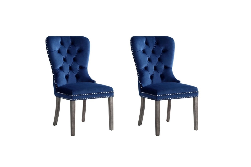 Picture of ERICA Button-Tufted Velvet Dining Chair (Navy Blue) - 2PC in 1 Carton