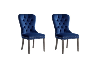 Picture of 【PACK OF 2】ERICA Button-Tufted Velvet Dining Chair (Navy Blue)