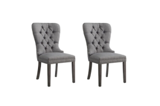 Picture of ERICA Button-Tufted Linen Dining Chair (Light Gray) - 2PC in 1 Carton