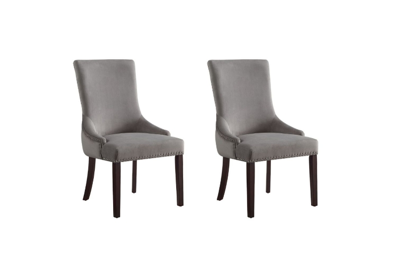 Picture of MODWAY Button Tufted Velvet Dining Chair (Gray) - 2PC in 1 Carton