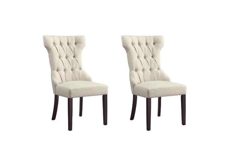 Picture of ARLETTE Button-Tufted Linen Wingback Dining Chair (Cream White) - 2PC in 1 Carton