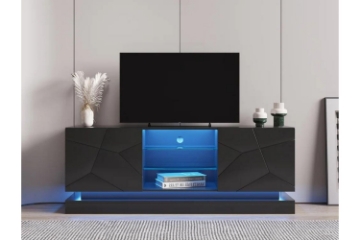 Picture of ONEL 62.9" TV Stand  with LED Lighting (Black)