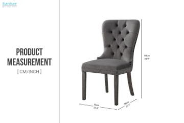 Picture of ERICA Button-Tufted Velvet Dining Chair (Gray)