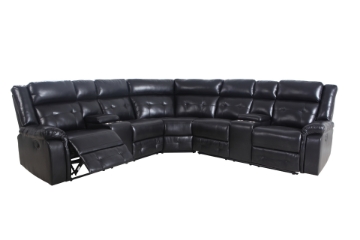 Picture of COBALT Reclining Sectional Sofa (Black) - Manual Recliner